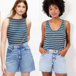 Blue Striped Reversible Tank Top